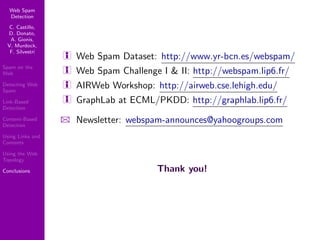 Using Topology to Identify Spam (SIGIR 2007)