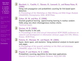Using Topology to Identify Spam (SIGIR 2007)