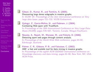 Using Topology to Identify Spam (SIGIR 2007)