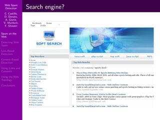 Using Topology to Identify Spam (SIGIR 2007)