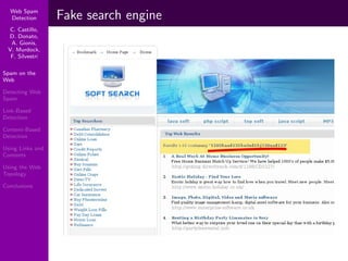 Using Topology to Identify Spam (SIGIR 2007)