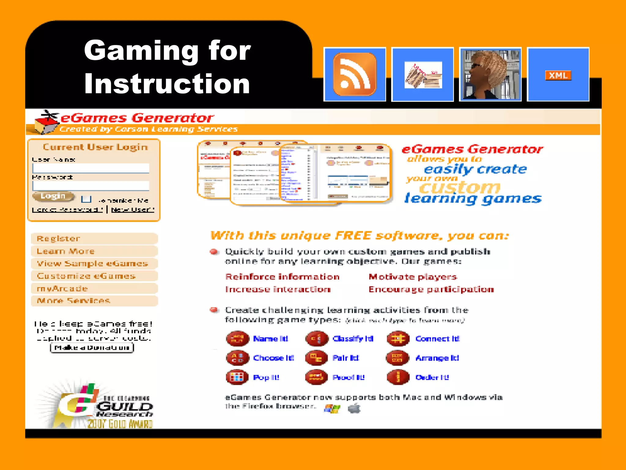 Gaming for Instruction 