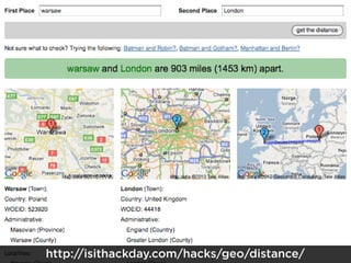 http://isithackday.com/hacks/geo/distance/
 