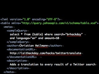 Offering your own
API.
 