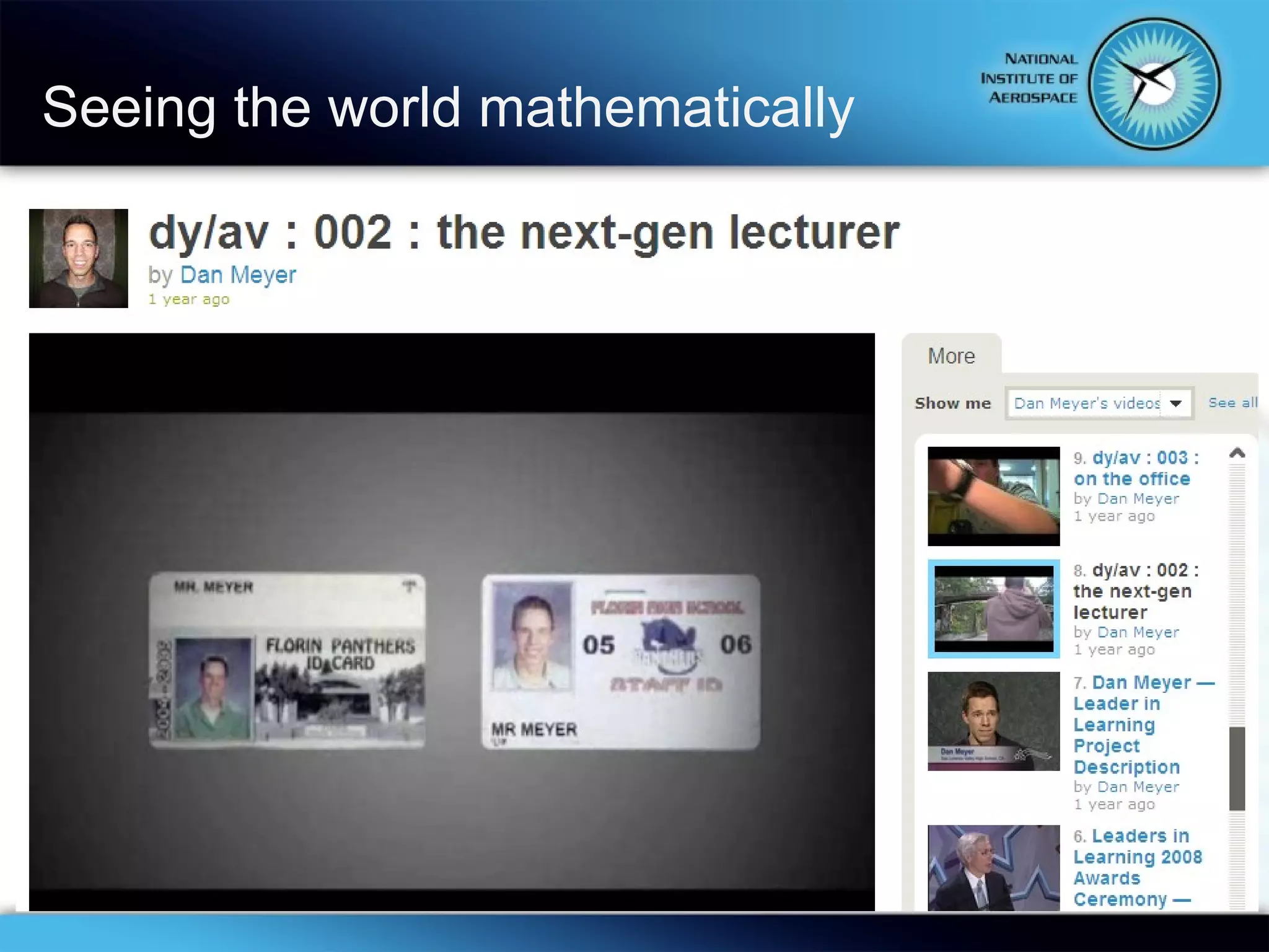 Seeing the world mathematically 