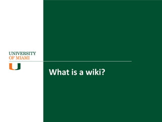 What is a wiki?
 