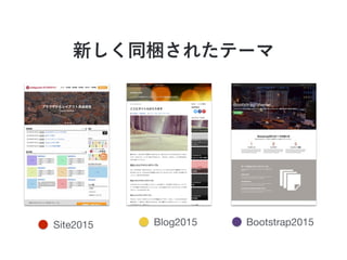 Site2015 Blog2015 Bootstrap2015
新しく同梱されたテーマ
 