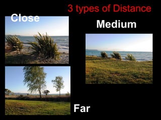 3 types of Distance Close Far Medium 