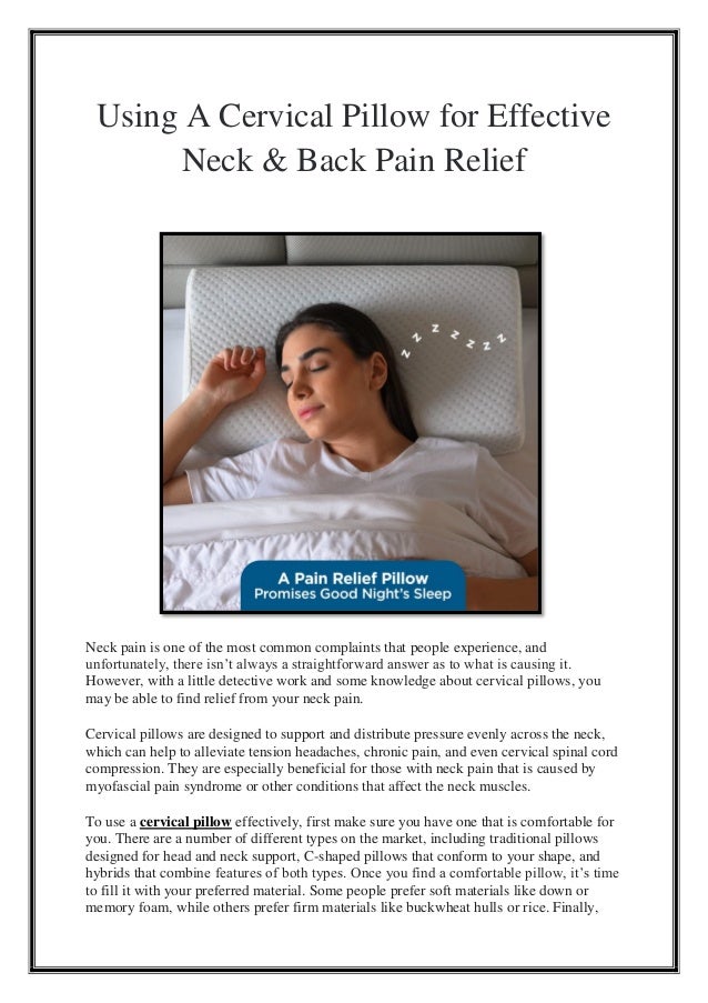 Using A Cervical Pillow for Effective Neck.pdf