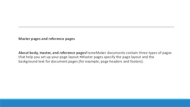 using adobe framemaker 10 part 2 how to set up a reference page