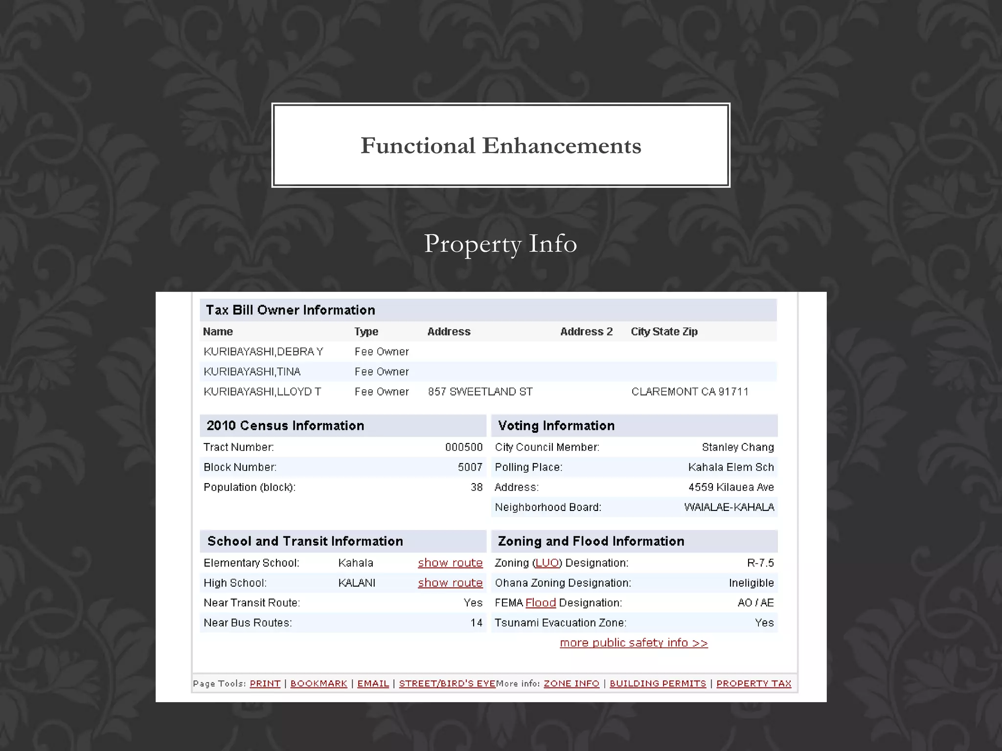 Functional Enhancements


     Property Info
 