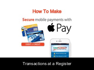 How To Make
Transactions at a Register
 