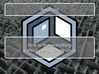 AskDroid How to find everything without using Google once 
