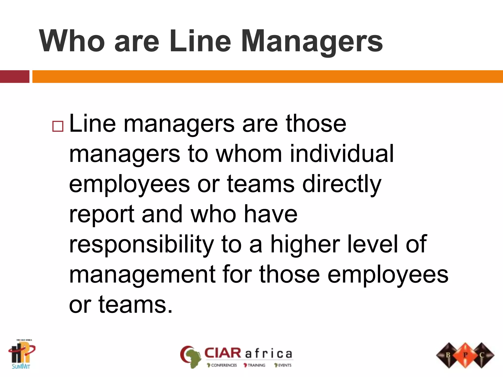 Role of HR specialistsProvide functional guidance and advice to managers.Develop and interprete HR policies, procedures and systems.Provide timely good and timely advise to line managers on options available.Provide tools and information to enable L	ine managers make informed decisions.