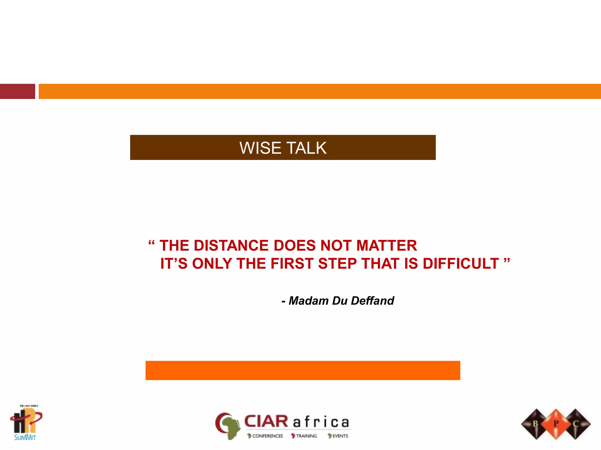 Change“ To discover new continents you must be willing to lose sight of the shore”