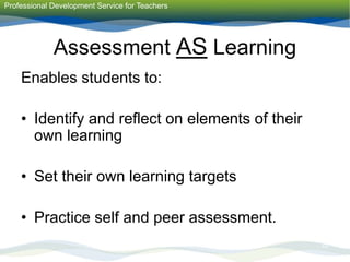 Using Assessment to Support Teaching and Learning.ppt