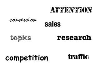 sales
topics
traffic
conversion
competition
research
attention
 