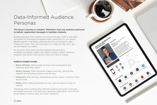Audience insights include:
• Brand Affinities: What brands are they most connected to and
reference more than others
• Buy...