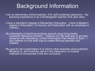 Using authentic literature | PPT