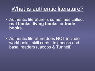 Using authentic literature | PPT