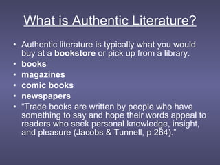 Using authentic literature | PPT