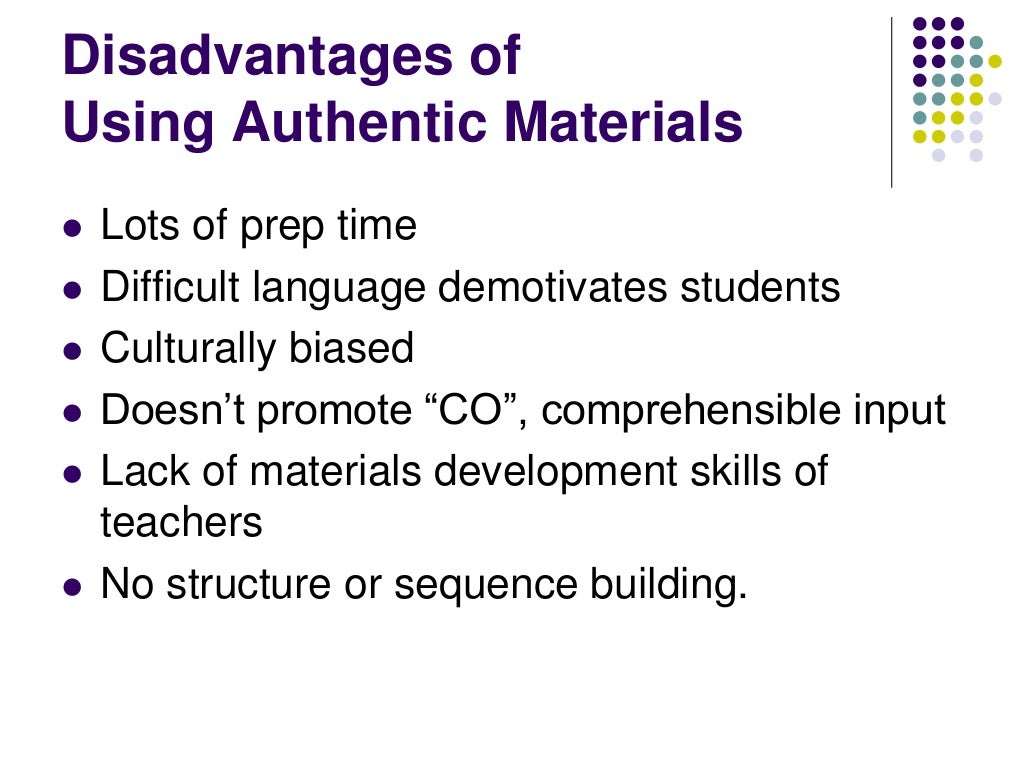 Using authentic materials