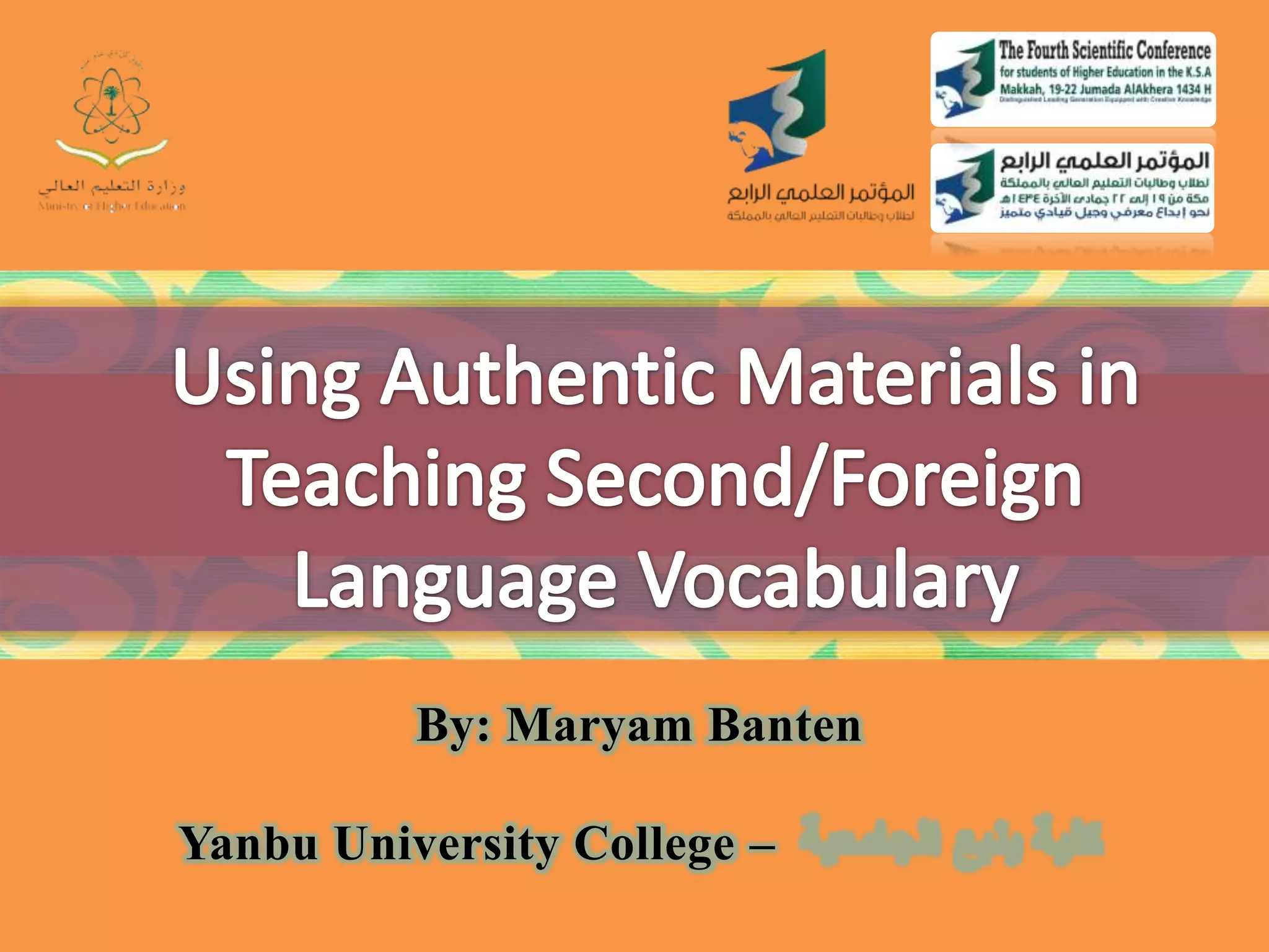 Using authentic materials in teaching second.foreign language