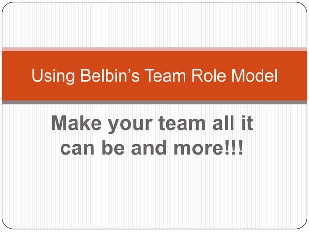 Using Belbin’s Team Role Model | PPTX | Resume Writing and Advice | Job ...