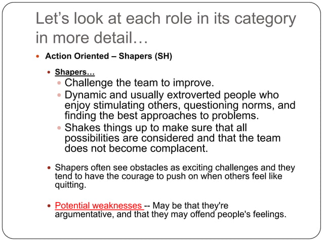 Using Belbin’s Team Role Model | PPTX | Resume Writing and Advice | Job ...