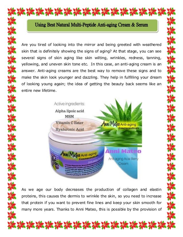 best natural anti aging cream