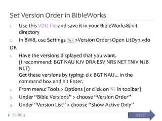 Using bibleworks to create your own interweaved text | PPTX