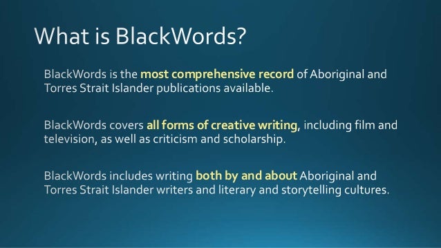 Using BlackWords Slide 2