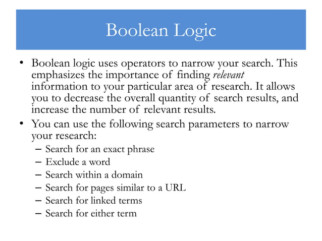 Boolean Logic with Google | PPT