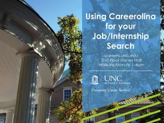 Using Careerolina
for your
Job/Internship
Search
 