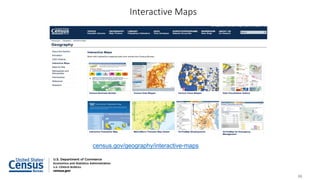 Interactive Maps
33
census.gov/geography/interactive-maps
 