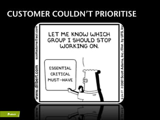 CUSTOMER COULDN’T PRIORITISE
 