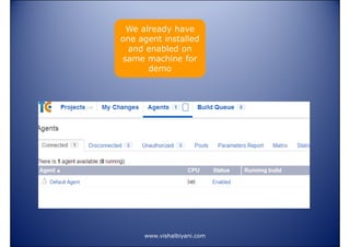 We already have
one agent installed
and enabled on
same machine for
demo

www.vishalbiyani.com

 