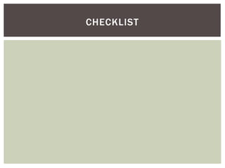 CHECKLIST
 