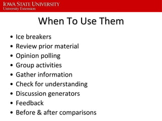 Using Clickers For Instant Feedback Robin Brekke