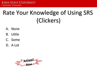 Using Clickers For Instant Feedback Robin Brekke