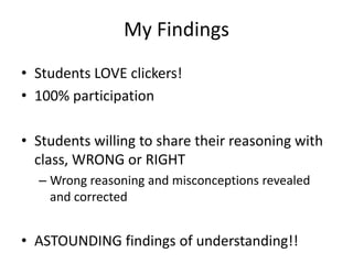 Using clickers to improve student understanding | PPT