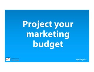 @jeffalytics
Project your
marketing
budget
 