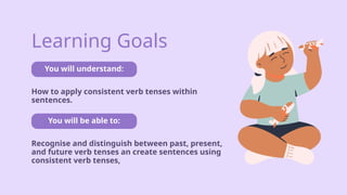 Using Consistent Tense Education Presentation in Bright Colourful ...