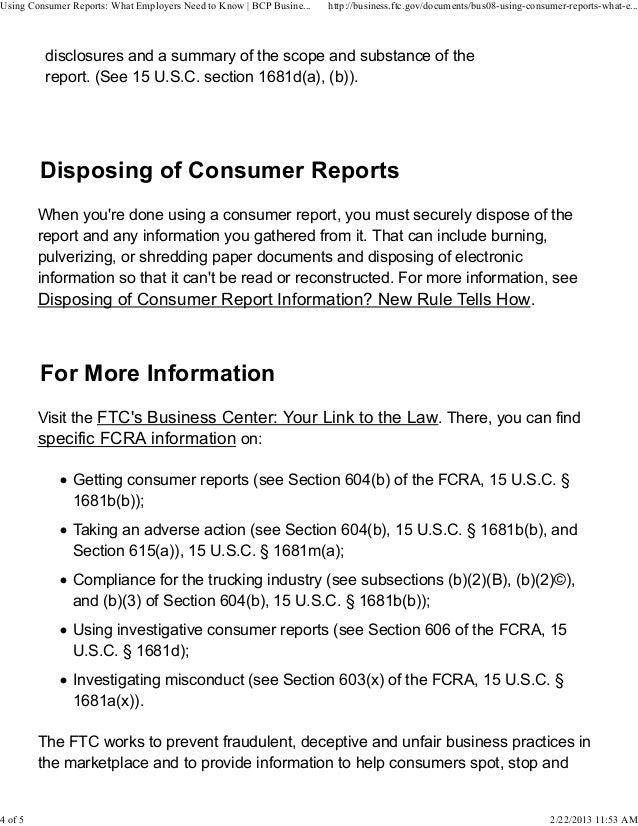 Using consumer reports What employers need to know