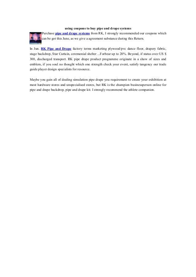 Using Coupons To Buy Pipe And Drape Systems