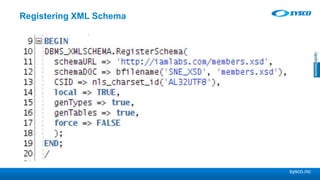 sysco.no
Registering XML Schema
 