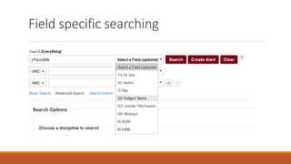 Field specific searching
 