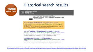 Historical search results 
http://www.semrush.com/info/gmail+download+all+attachments+(source)?domain=davidsottimano.com&position=4&ts=1413494980  