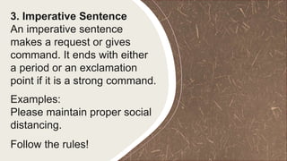 Using Different Kinds of Sentences According to its Usepptx | PPTX