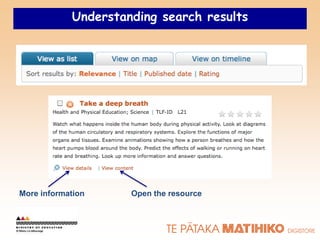 Understanding search results




More information     Open the resource
 